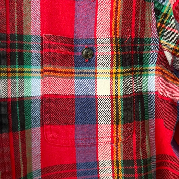 VTG Polo Ralph Lauren Men's M Red Plaid Heavy Flannel Shirt Work Skiing Hiking - Picture 3 of 12